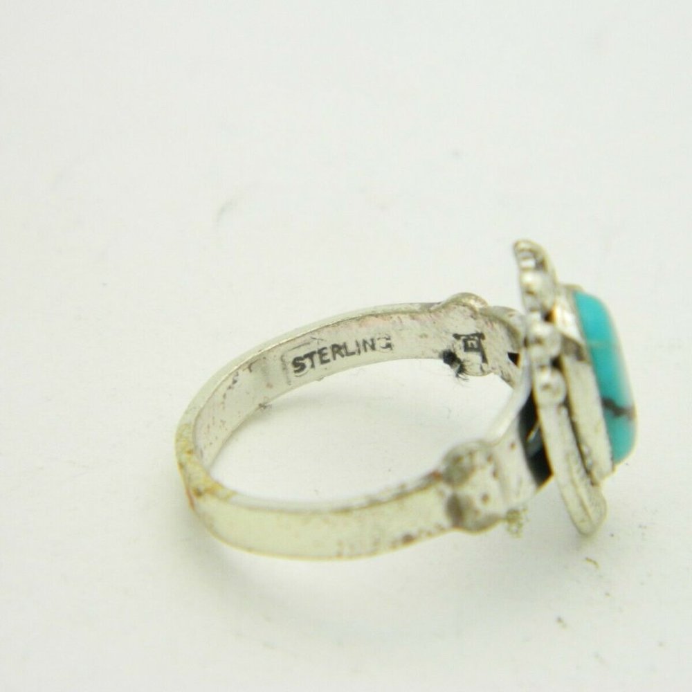 Southwestern .925 Sterling Silver Blue Turquoise - Picture 4 of 4